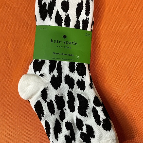 Kate Spade Monochrome Animal Print and stripes Crew Socks 3 pack - Picture 2 of 11